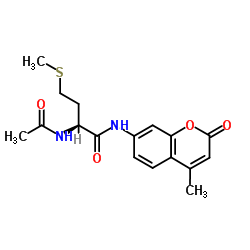 乙酰基-L-蛋氨酸7-酰胺基-4-甲基香豆素结构式