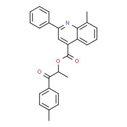1-methyl-2-(4-methylphenyl)-2-oxoethyl 8-methyl-2-phenyl-4-quinolinecarboxylate结构式