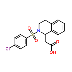 {2-[((4-氯苯基)磺酰基]-1,2,3,4-四氢异喹啉-1-基}乙酸结构式