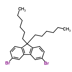 3,6-Dibromo-9,9-dihexyl-9H-fluorene结构式