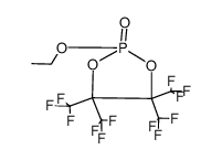 2-Ethoxy-2-oxo-4,4,5,5-tetrakis(trifluormethyl)-1,3,2λ5-dioxaphospholan结构式