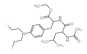 Alanine,N-(N-acetyl-L-leucyl)-3-[p-[bis(2-chloroethyl)amino]phenyl]-, ethyl ester, L-(8CI)结构式