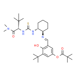 3-[(E)-[[((1R,2R)-2-[[(1S)-1-[(二甲基氨基)羰基]-2,2-二甲基丙基]硫脲基]环己基]亚氨基]甲基]-5-(新戊酸-4-羟苯基叔丁酯结构式