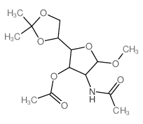 [4-acetamido-2-(2,2-dimethyl-1,3-dioxolan-4-yl)-5-methoxy-oxolan-3-yl] acetate structure
