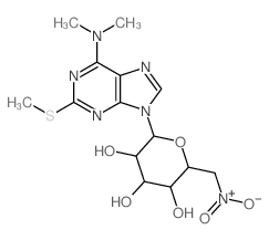 2-(6-dimethylamino-2-methylsulfanyl-purin-9-yl)-6-(nitromethyl)oxane-3,4,5-triol结构式