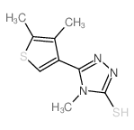 5-(4,5-二甲基噻吩-3-基)-4-甲基-4H-1,2,4-噻唑-3-硫醇结构式