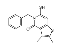3-苄基-2-疏基-5,6-二甲基-3H-噻吩并[2,3-d]嘧啶-4-酮结构式