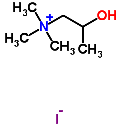 2-Hydroxy-N,N,N-trimethyl-1-propanaminium iodide Structure