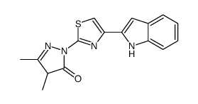 2-[4-(1H-indol-2-yl)-1,3-thiazol-2-yl]-4,5-dimethyl-4H-pyrazol-3-one结构式