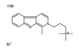 trimethyl-[3-(1-methylpyrido[3,4-b]indol-2-yl)propyl]azanium,bromide,hydrobromide Structure