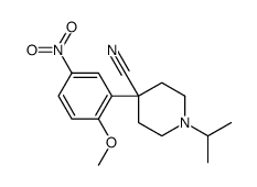 4-(2-methoxy-5-nitrophenyl)-1-propan-2-ylpiperidine-4-carbonitrile结构式