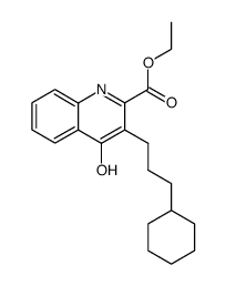 3-(3-cyclohexyl-propyl)-4-hydroxy-quinoline-2-carboxylic acid ethyl ester结构式