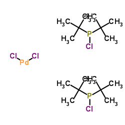 二氯双(氯代二叔丁基膦)钯(II)结构式