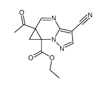 5a-acetyl-5a,6a-dihydro-6a-ethoxycarbonyl-6H-cyclopropa[e]pyrazolo[1,5-a]pyrimidine-3-carbonitrile结构式