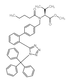 (S)-3-甲基-2-(n-((2-(1-三苯甲游基-1H-四唑-5-基)-[1,1-联苯]-4-基)甲基)戊酰胺)丁酸甲酯结构式