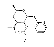 (2S,3R,4S,6R)-4-(dimethylamino)-6-methyl-2-(pyrimidin-2-ylthio)tetrahydro-2H-pyran-3-yl methyl carbonate Structure