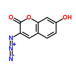 3-叠氮基-7-羟基氧杂萘邻酮结构式