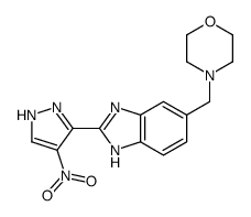 1H-Benzimidazole, 6-(4-Morpholinylmethyl)-2-(4-nitro-1H-pyrazol-3-yl)- Structure