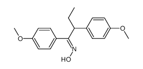 1,2-bis-(4-methoxy-phenyl)-butan-1-one oxime结构式