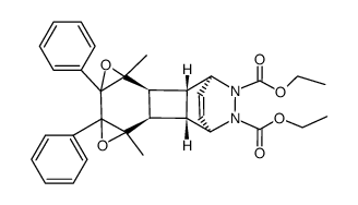 4,9-Dimethyl-6,7-diphenyl-5,8-dioxa-13,14-diazahexacyclo(10.2.2.02,11.03,10.04,6.07,9)hexadec-15-en-13,14-dicarbonsaeure-diethylester结构式