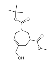 5-hydroxymethyl-2,3,4,7-tetrahydro-1H-azepine-1,3-dicarboxylic acid 1-tert-butyl ester 3-methyl ester结构式