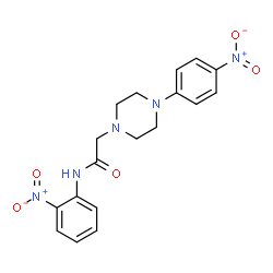N-(2-NITROPHENYL)-2-[4-(4-NITROPHENYL)PIPERAZINO]ACETAMIDE结构式
