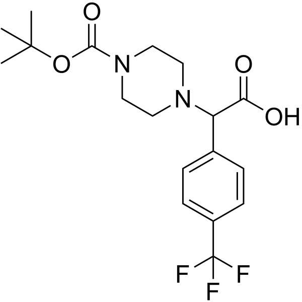 2-(4-Boc-哌嗪-1-基)-2-(4-(三氟甲基)苯基)乙酸结构式