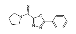 (5-phenyl-1,3,4-oxadiazol-2-yl)-pyrrolidin-1-ylmethanethione结构式