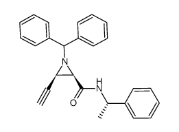 1-benzhydryl-3-ethynyl-N-((S)-1-phenylethyl)aziridine-2-carboxamide Structure