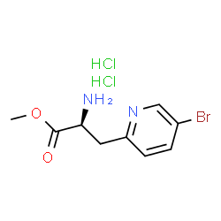 2-Pyridinepropanoic acid, α-amino-5-bromo-, methyl ester, hydrochloride (1:2), (αS)-结构式