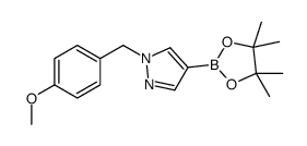 1-(4-甲氧基苄基)-4-(4,4,5,5-四甲基-1,3,2-二氧硼杂环戊烷-2-基)-1H-吡唑结构式