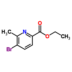 5-溴-6-甲基-2-吡啶羧酸乙酯结构式