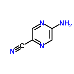 2-氨基-5-氰基吡嗪结构式
