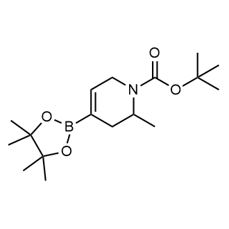 2-甲基-4-(四甲基-1,3,2-二氧杂硼戊烷-2-基)-1,2,3,6-四氢吡啶-1-羧酸叔丁酯结构式