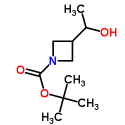 3-(1-羟乙基)氮杂环丁烷-1-羧酸叔丁酯结构式