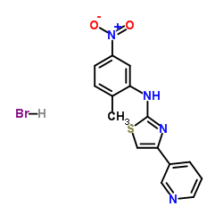 N-(2-甲基-5-硝基苯基)-4-(3-吡啶基)-2-噻唑胺氢溴酸盐结构式
