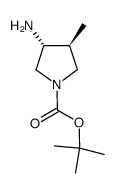 反3-氨基-4-甲基吡咯烷-1-羧酸叔丁酯结构式