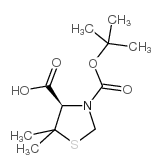 (R)-3-(叔丁氧羰基)-5,5-二甲基噻唑烷-4-羧酸结构式