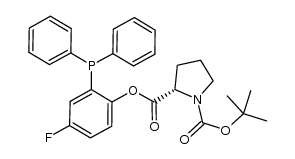 N-(tert-butoxycarbonyl)-L-proline 2-(diphenylphosphanyl)-4-fluorophenyl ester结构式