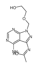 N-[4-amino-1-(2-hydroxyethoxymethyl)pyrazolo[3,4-d]pyrimidin-3-yl]acetamide结构式