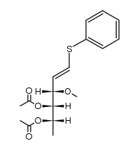 4,5-di-O-acetyl-1,2-didehydro-1,2,6-trideoxy-3-O-methyl-1-(phenylthio)-L-arabino-hexose结构式