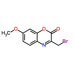 3-溴甲基-7-甲氧基-1,4-苯并恶嗪-2-酮结构式