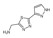 1-[5-(1H-pyrazol-5-yl)-1,3,4-thiadiazol-2-yl]methanamine结构式