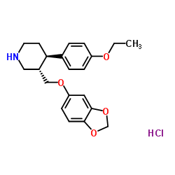 rac-反式-4-脱氟-4-乙氧基帕罗西汀盐酸盐结构式