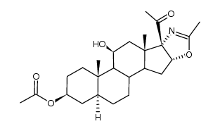3β-acetoxy-11β-hydroxy-2'-methyl-(5α,16β)-pregnano[17,16-d]oxazol-20-one结构式