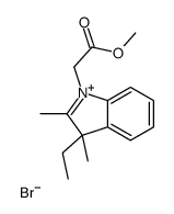 methyl 2-(3-ethyl-2,3-dimethylindol-1-ium-1-yl)acetate,bromide Structure
