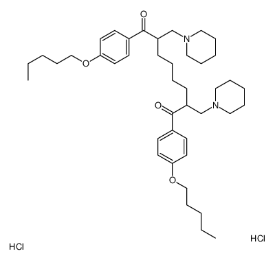 1,8-bis(4-pentoxyphenyl)-2,7-bis(piperidin-1-ylmethyl)octane-1,8-dione,dihydrochloride Structure