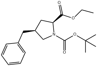 1-(叔丁基)2-乙基(2S,4S)-4-苄基吡咯烷-1,2-二羧酸酯结构式