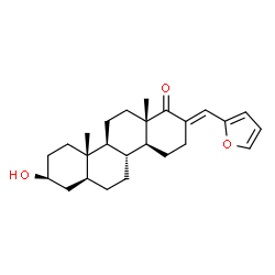 17-Furfurylidene-3β-hydroxy-D-homo-5α-androstan-17a-one Structure