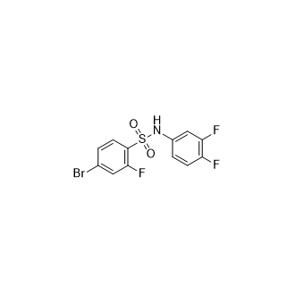 4-溴-N-(3,4-二氟苯基)-2-氟苯磺酰胺结构式